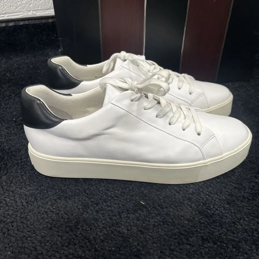 Vince Fulton White Leather Low Top Sneakers Mens 12 casual cool